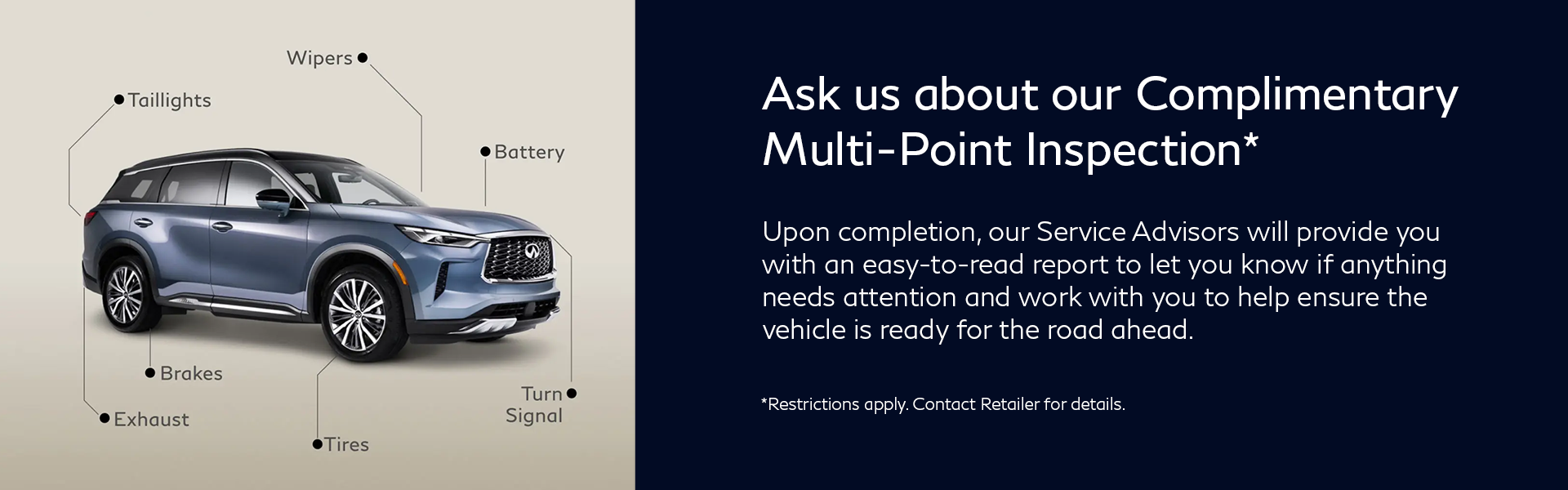 Ask us about our Complimentary multi-point Inspection